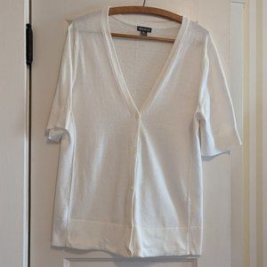 Eddie Bauer White Cardigan with Buttons - size L